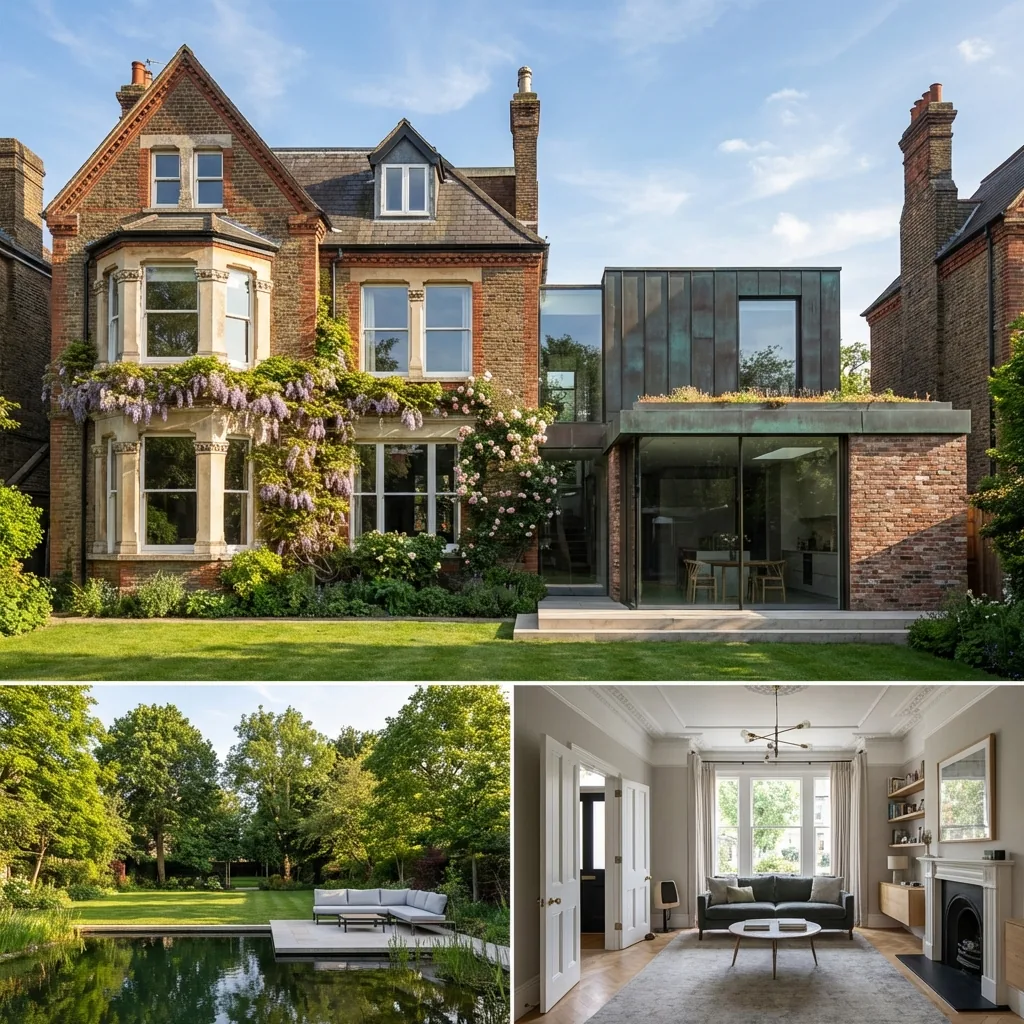 Architectural drawings and planning documents for a London house extension